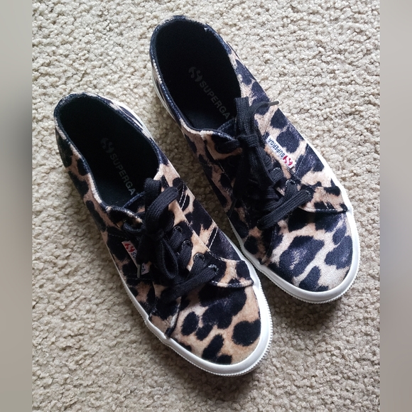 Superga Leopard Velvet Sneaker Shoes - Picture 7 of 7
